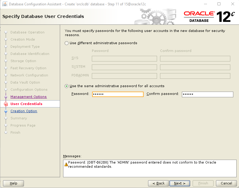 create oracle container database 14